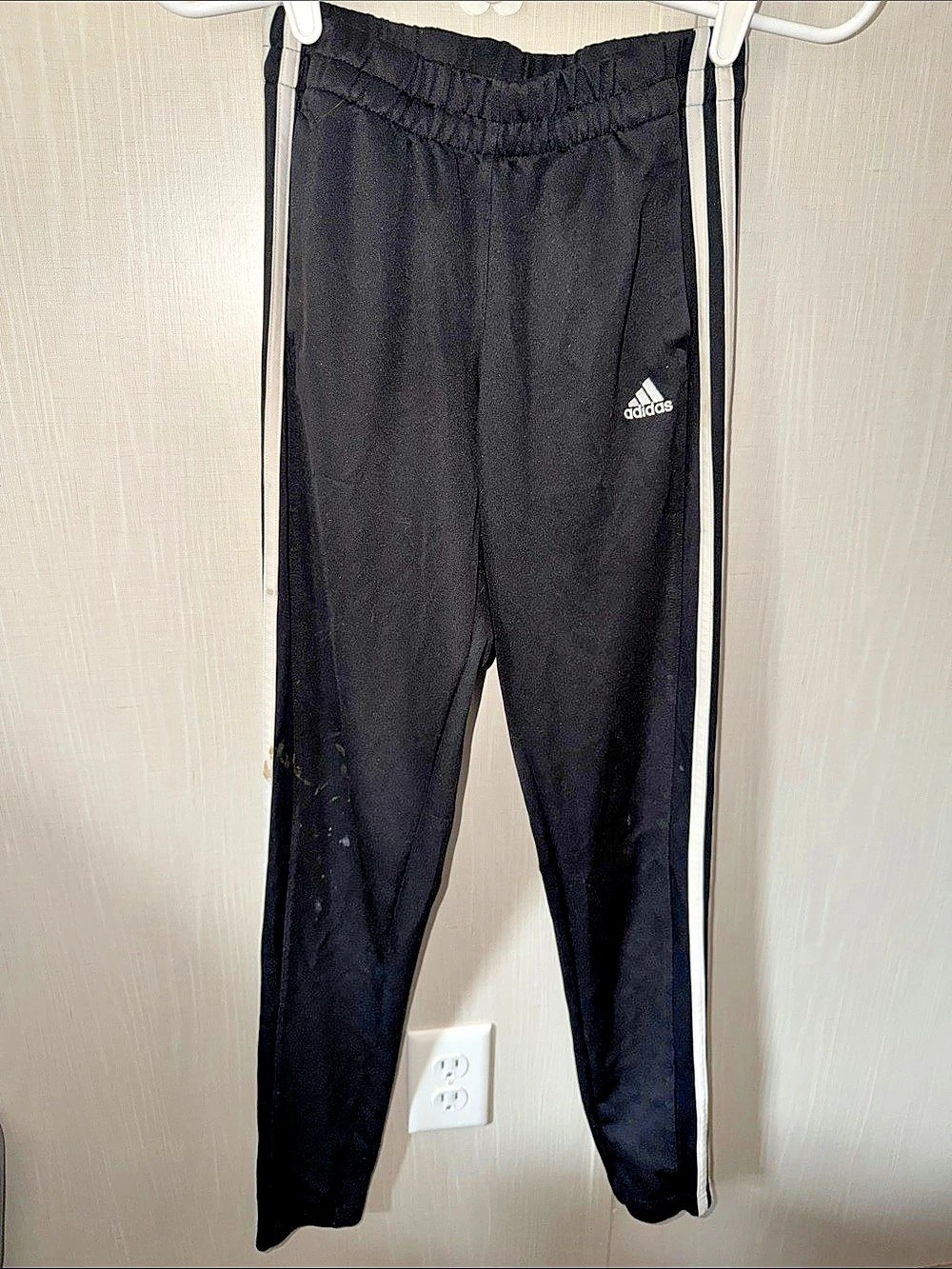 adidas Striped Track Pants in Black & White Size XS